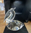 HUGE Heavy Steuben Glass Pelican Figurine Vintage Heritage Series #8222