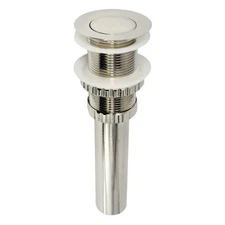 EV8416 Coronet Push Pop-Up Bathroom Sink Drain Without Overflow, Polished Nic...