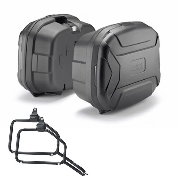 Givi Seitenkoffer Schwarz 35LT TRK35BB + TräGer PL202 Honda XL 125 Varadero 2009-image