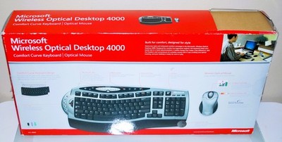 NOS Microsoft Wireless Optical Desktop 4000 Keyboard Mouse Combo