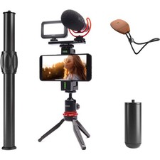 Movo Photo VXR10-PRO Smartphone Video Rig Kit, Shotgun Mic and LED-30 LED Light