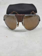 Vintage Swiss Army Marlboro Aviator 4000 SAS Sunglasses Silver Frames and Case