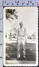 WW2 Era Soldier Clean Dress Uniform U.S. Army Old BW Photo Snapshot