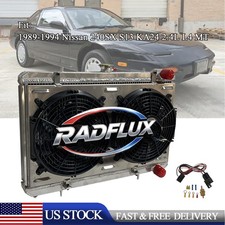 Aluminum Radiator Shroud Fan For 1989-1994 1990 Nissan 240SX S13 KA24 2.4L L4 MT
