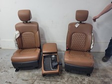 2018-2024 Infiniti QX80 Front Bucket Seats w/Console, Brown Leather w/TV's
