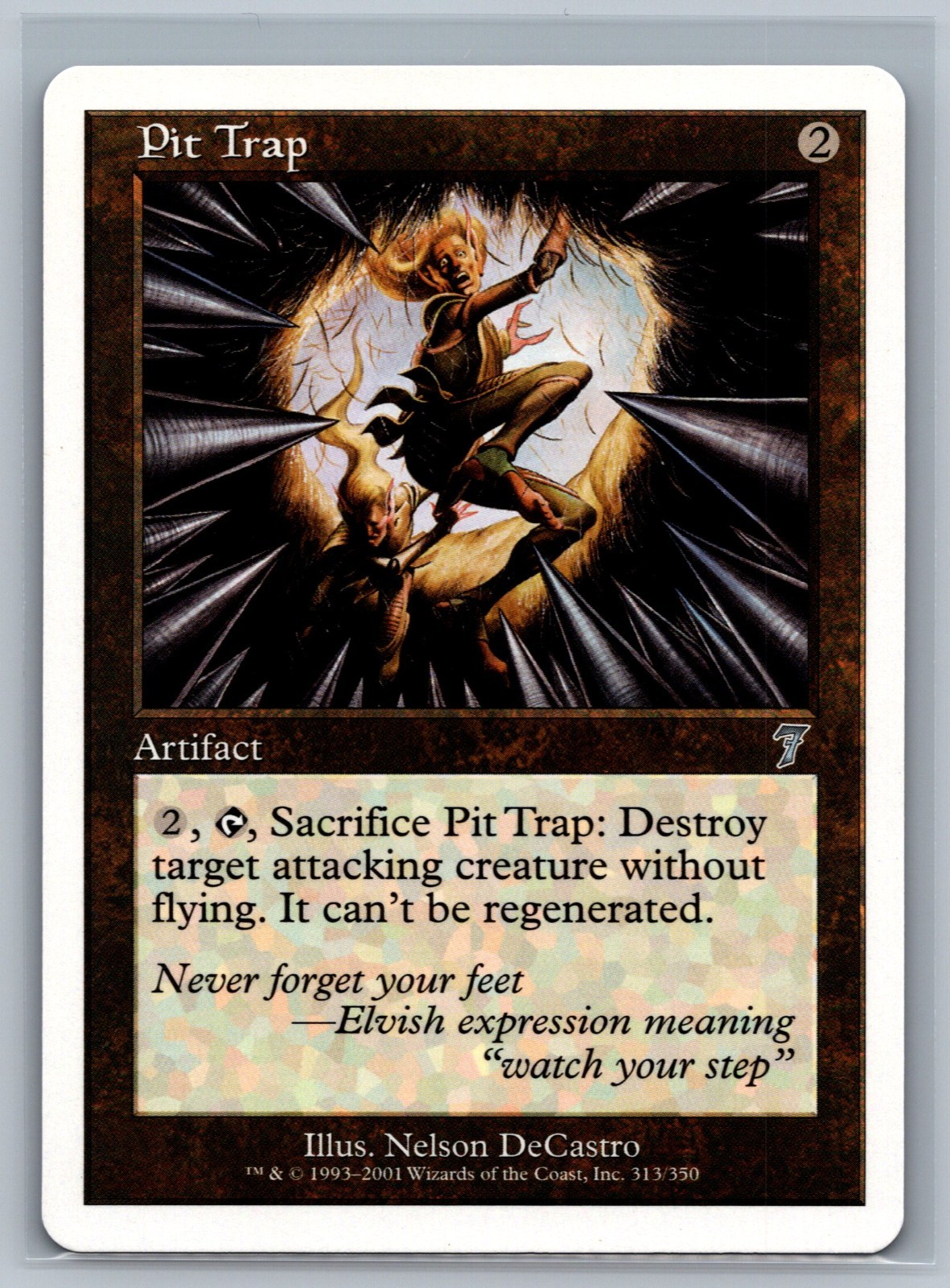 Magic The Gathering 7th Edition Pit Trap #313/350 MTG TCG CCG Seventh