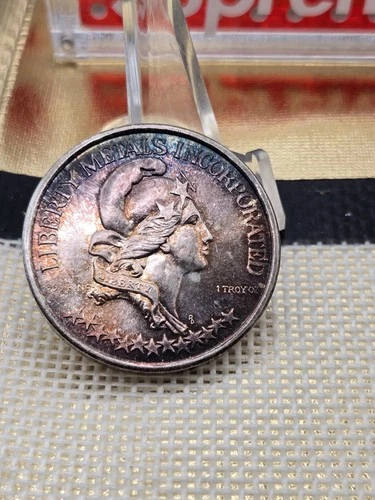 1974 1 oz .999 Fine Silver Round Liberty Metals Inc Provo Utah TONED BEAUTY