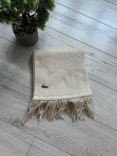 Lacoste cream / off-white scarf with fringe