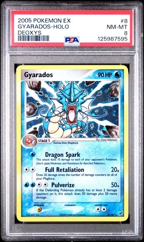 2005 POKEMON EX DEOXYS #8 GYARADOS-HOLO PSA 8