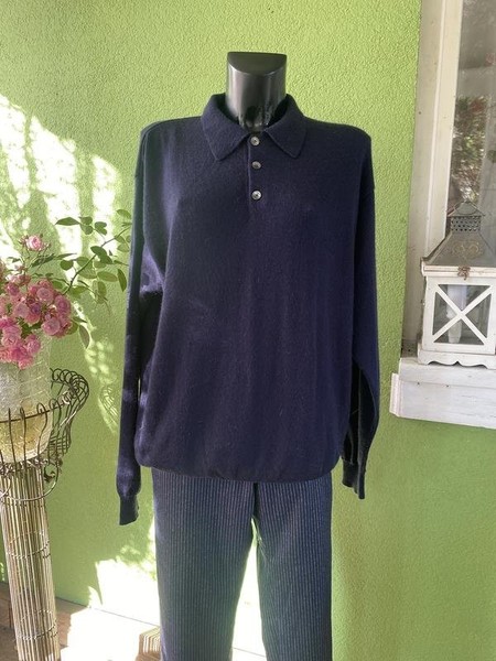 Men Peter Hahn Sweater Navy Wool 40 /L / 48