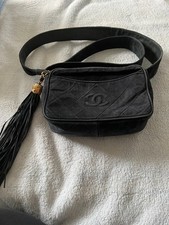 Chanel Matelasse Shoulder Bag Suede Navy