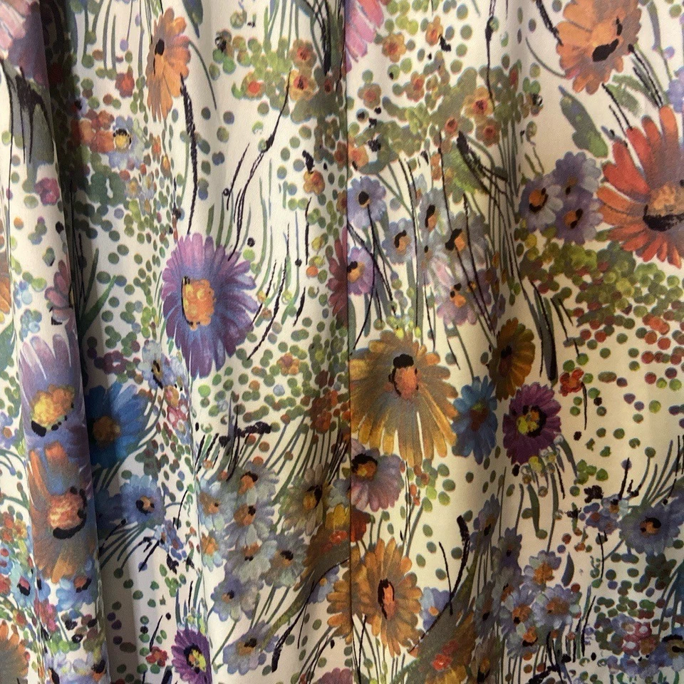 Womens 60s Maxi Skirt Size Small Multi-Color Floral Print Flowy Vintage - Image 4 of 4