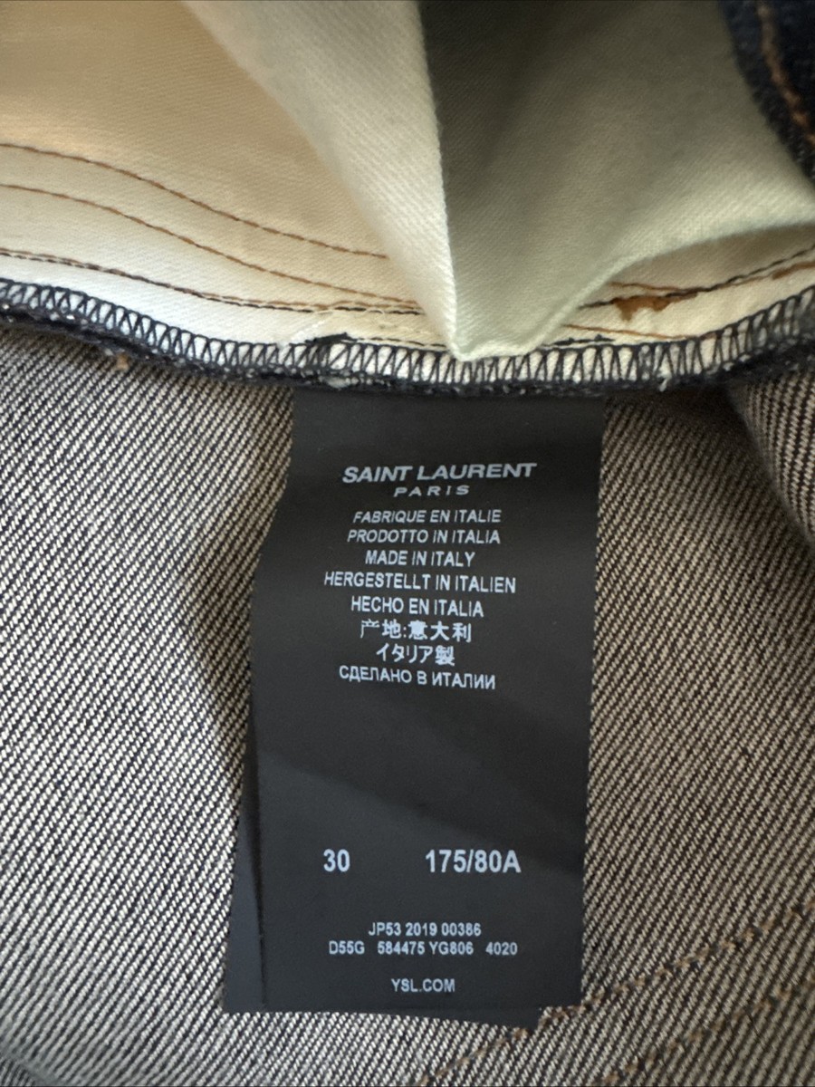 $920 Saint Laurent D20 M/ST-MW Men's Skinny Fit Raw Denim Jeans