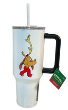 Sleigh Bell Bistro The Grinch Max White Stainless Steel Tumbler 40 oz New