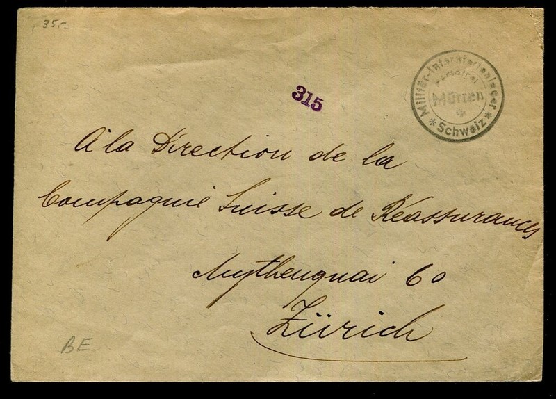 Switzerland Soldatenmarken Soldier h WWII MÜRREN Internee cover