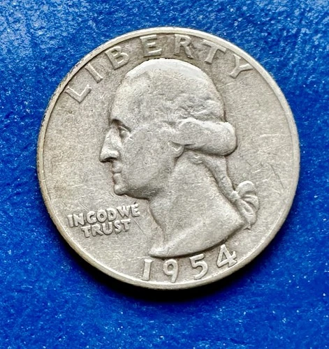 1954-S Washington Quarter. 90% Silver. AU Condition. Charity Auction.