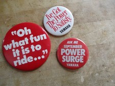 Yamaha Snowmobile Pin Back Buttons vintage