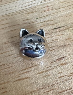 Original Pandora Charm Silber Neugieriges Katzengesicht 