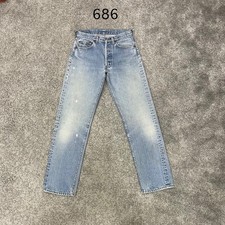 Vintage Levi  s 501 Redline Selvedge USA 80s light wash blue actual 29x29
