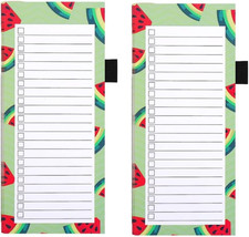 2 Pack Magnetic Shopping List Pad for Fridge 100 Tear Off Sheets Magnet Notepad