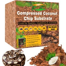 ZeeDix 10LBS Coconut Husk Chip Substrate for Reptiles 72QT Compressed Organic