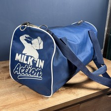 Vintage Milk Race Milk-In Action Cycling Holdall Sports Bag Blue Retro 1980s