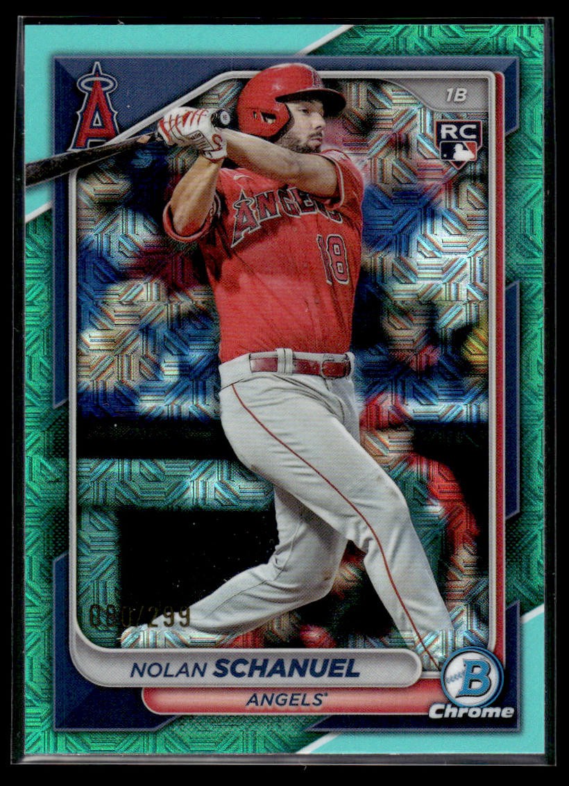 2024 Bowman Chrome #47 Nolan Schanuel Aqua Mojo Refractors #/299-101425