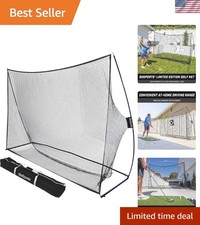 Black Golf Practice Hitting Net - 10 x 7 ft