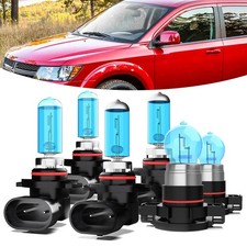 Faro proiettore adatto per Dodge Journey 2011-2018 lampadine alogene,9005/HB3/H...