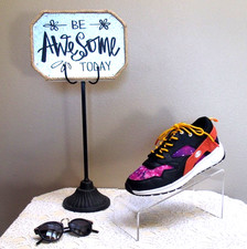 HEELYS FORCE 100975 Black Orange Galaxy Stars Low Top Skate Sneaker Shoes Sz 7