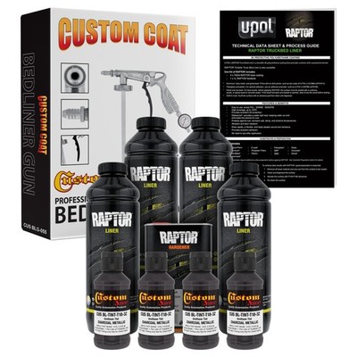 Raptor Charcoal Metallic Urethane Spray-On Truck Bed Liner Spray Gun, 4 Liters