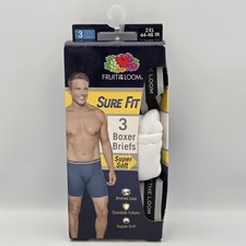 Fruit of the Loom Mens 2XL Boxer Briefs 3-pack  Sure Fit  Super Soft  EZ3ELCX