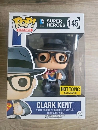 NEW FUNKO POP DC SUPER HEROES CLARK KENT 145 HOT TOPIC EXCL SUPERMAN FIGURE! A75