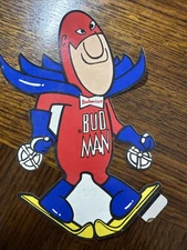 Vintage BUD MAN Snow Skier Budweiser Sticker 6 1/2" x 4 1/2" Free S&H