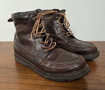 Polo Ralph Lauren Men s Moc Toe Leather Boots Size 10.5 D Brown Willingcott