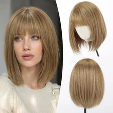 Ash Blonde Wig with Bangs 13x4 Lace Front 100% Human Hair Wigs