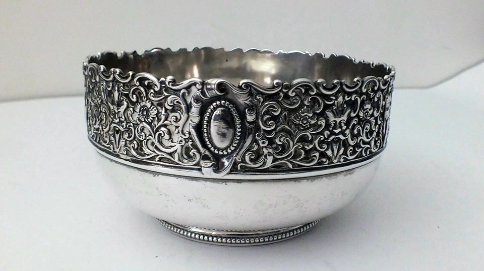 Beauty Vint Design Gorham cuenco ornamentado de plata esterlina 1890 Art Nouvea 255 g (9 oz) Foto 2 de 4