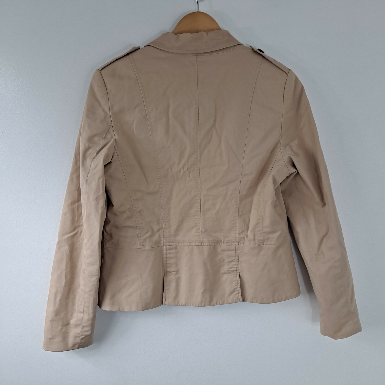 Apostrophe Jacket Coat Fitted Tan Button Closure … - image 5