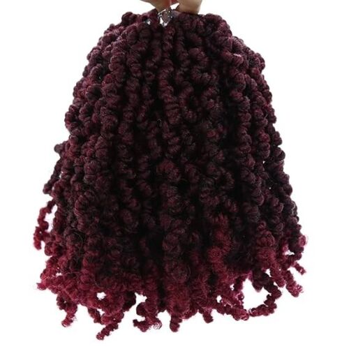(6 PACKS) SHORT CURLY PRE-TWISTED BRAIDS SYNTHETIC CROCHET HAIR EXTENSIONS 12”