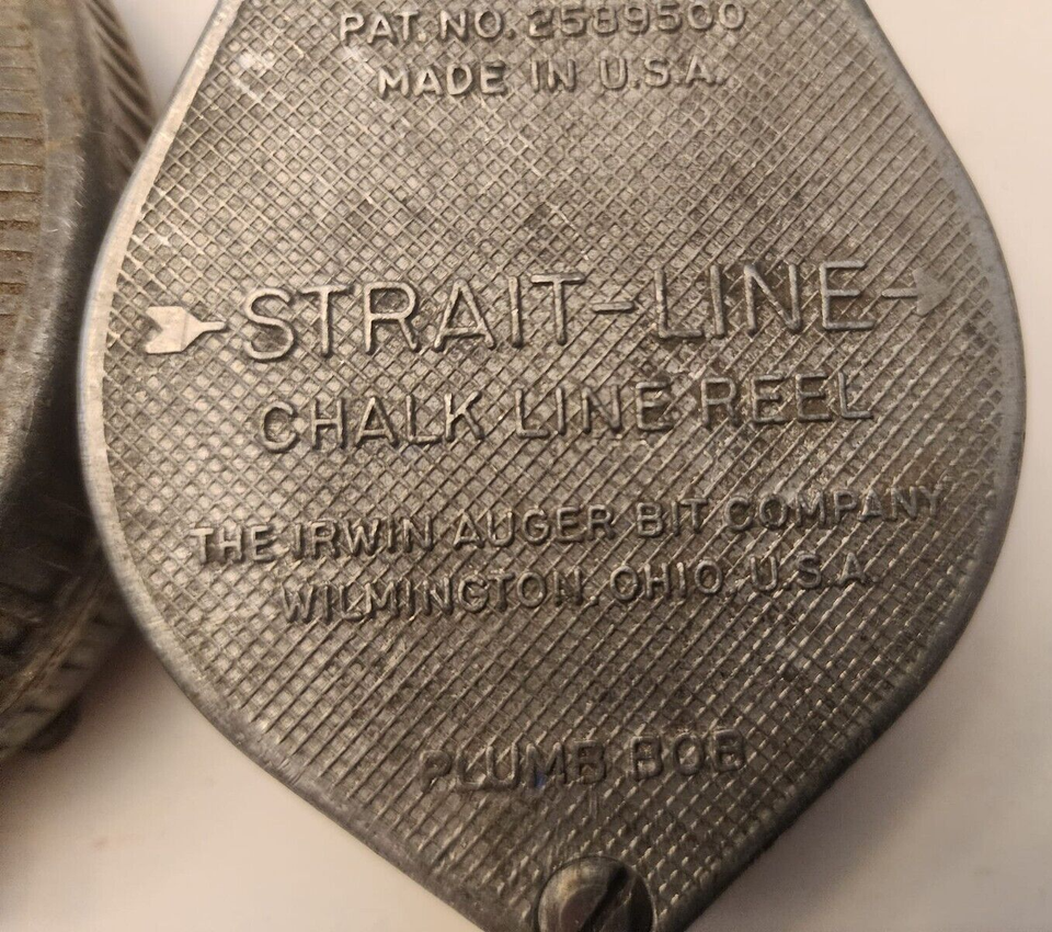 CRAFTSMAN + STRAITLINE Chalkline PLUM BOB old tools Garage 1950s