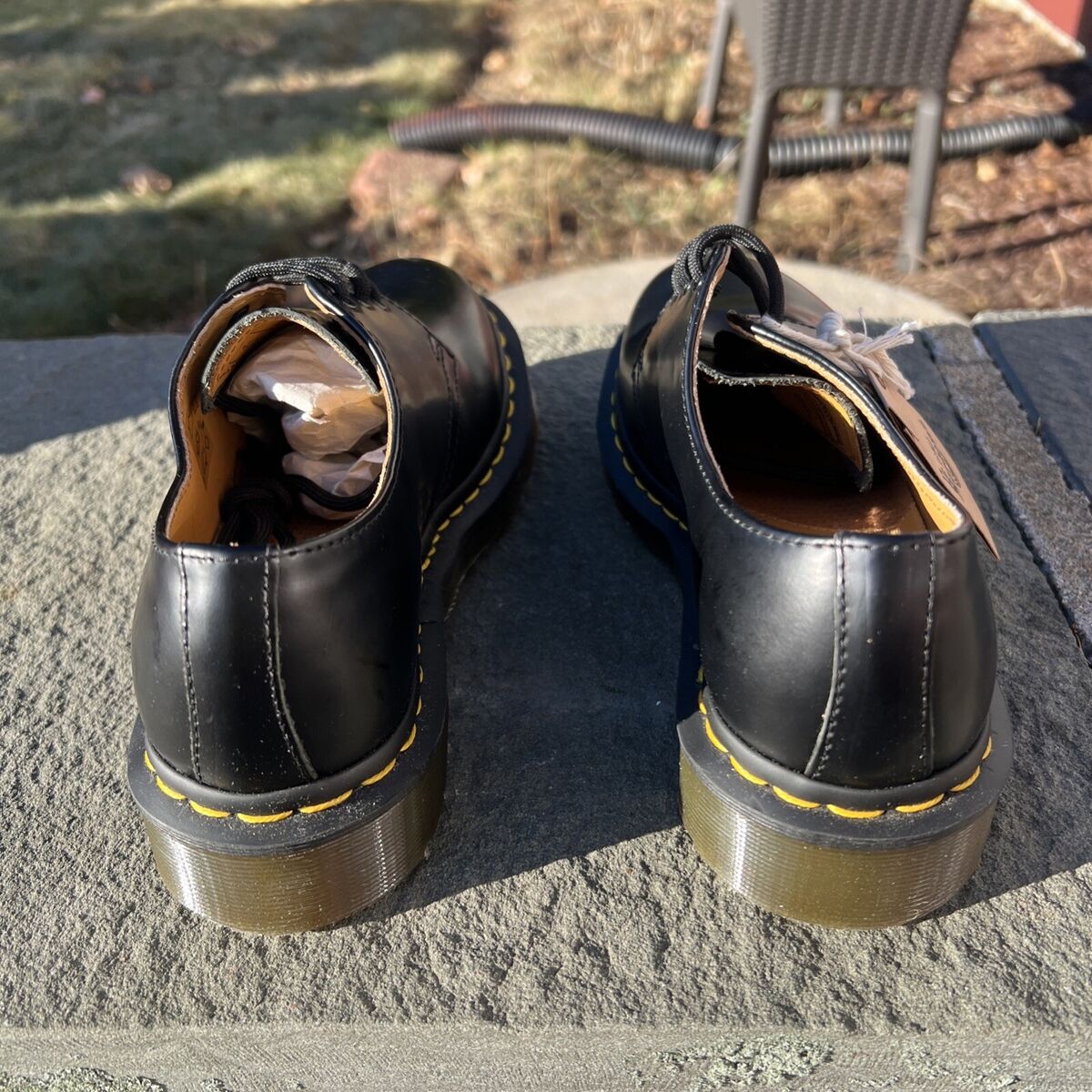 Doc Martens 11837 Womens Shiny Black Leather Oxford Boot Doc Martens 11837 Womens Shiny Black Leather Oxford Boot