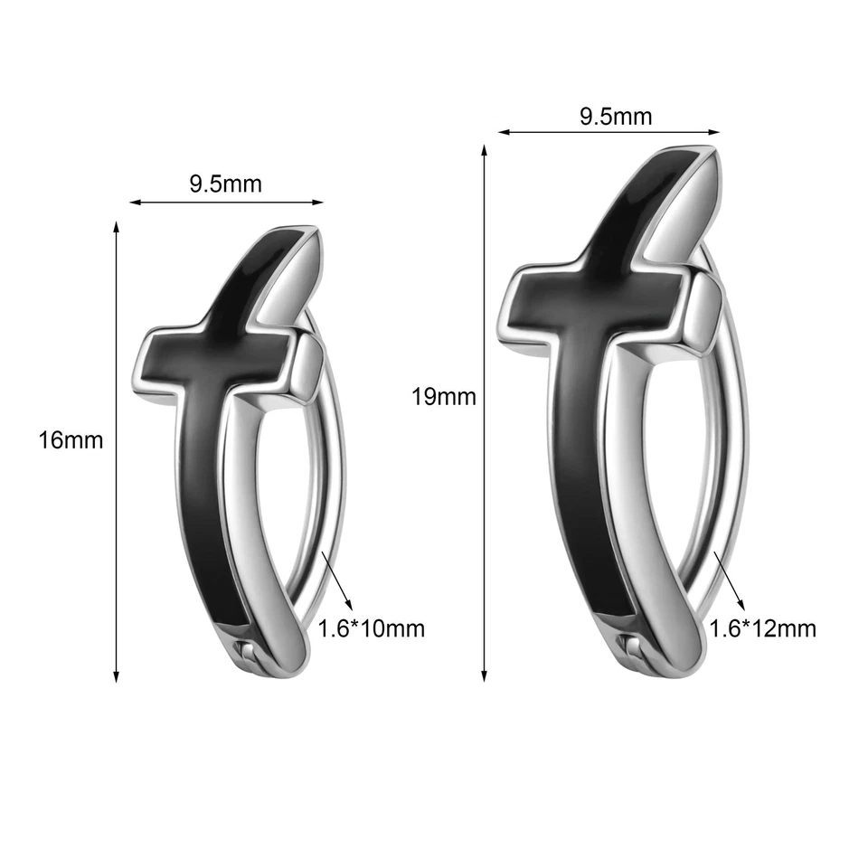 14G 925 Sterling Silver Belly Button Ring Cross Clicker Reverse Navel Piercing - Изображение 2 из 4