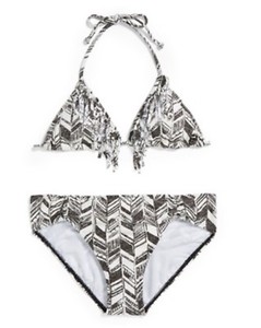 white fringe bikini