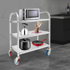 3 Tier Rolling Kitchen Island Trolley Cart Storage Serving Shelf Dining w/ Wheel