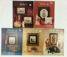 Folk Art Cross Stitch Patterns, Leaflets Homespun Elegance by Sandra J. Sullivan