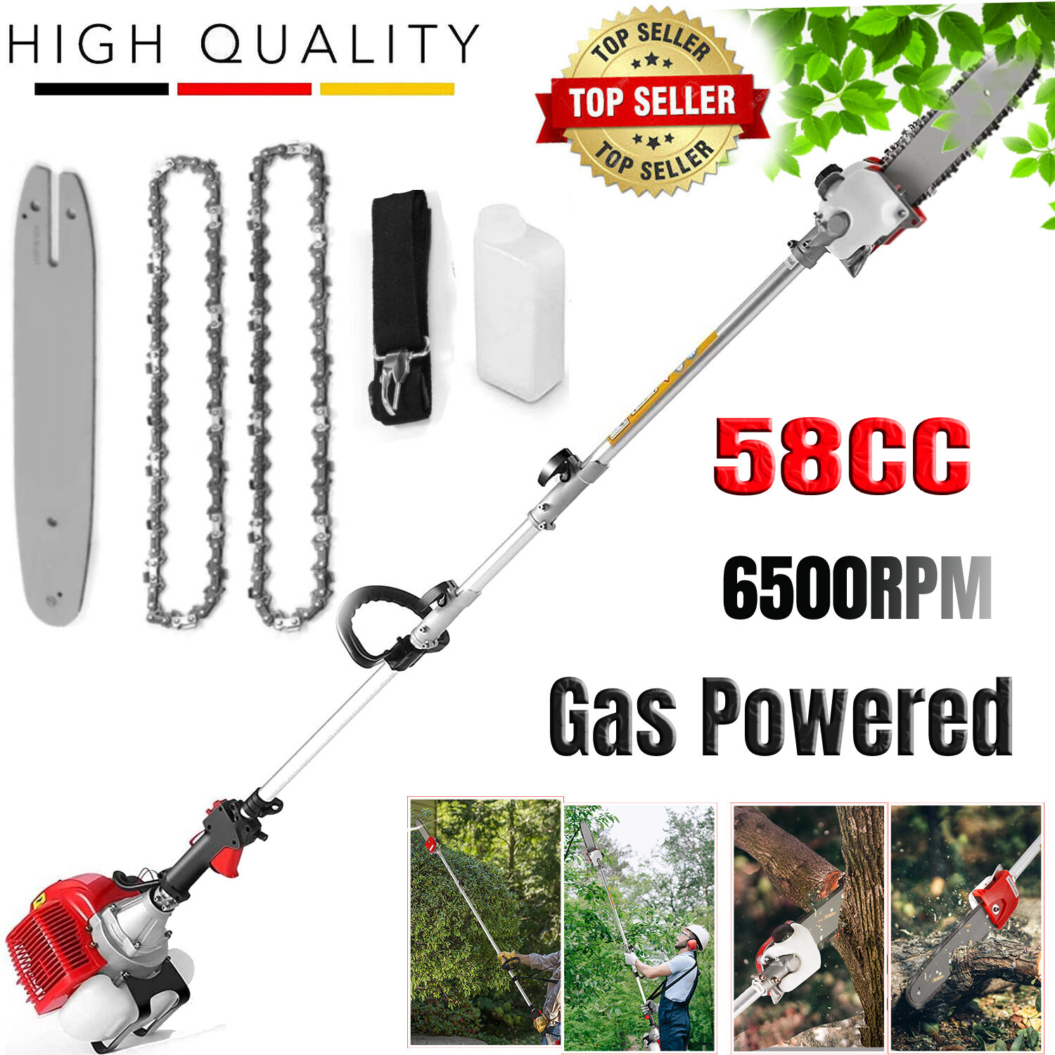 58CC Tree Trimmer Gas Pole Saw Chainsaw 