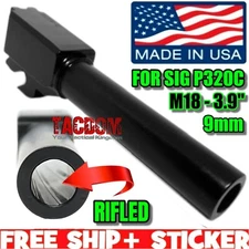USA MADE for Sig 3.9" Size 9mm P320C M18 Replacement Barrel SS BLACK NITRIDE