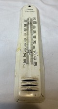 Vintage Metal Chaney Tru-Temp Thermometer Made in USA
