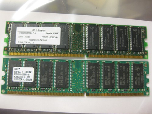 1GB 2x512MB DDR-266 PC-2100 CL2.5 2.5V DIMM ECC, Infineon Samsung - Picture 4 of 15