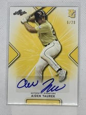 2021 LEAF PERFECT GAME YELLOW AIDEN TAUREK PAPER RC AUTO # 6/20